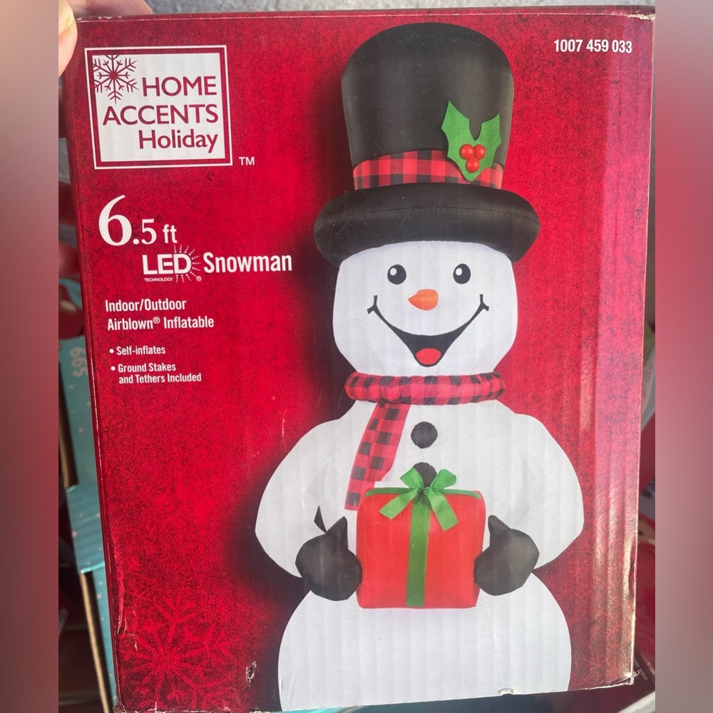 Home Accents Holiday 6.5 ft LED Snowman Inflatable